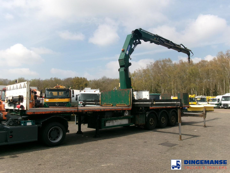 Massey Platform trailer + HMF 4720 K3 crane - 드롭사이드/ 플랫베드 세미 트레일러 : 사진 1 Massey Platform trailer + HMF 4720 K3 crane - 드롭사이드/ 플랫베드 세미 트레일러 : 사진 1