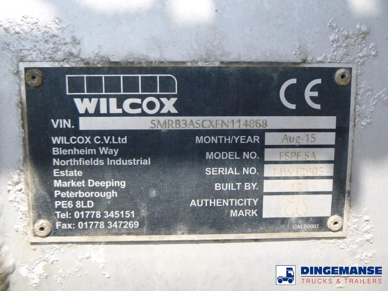 덤프 세미 트레일러 WILCOX Tipper trailer alu 55 m3 + tarpaulin : 사진 13