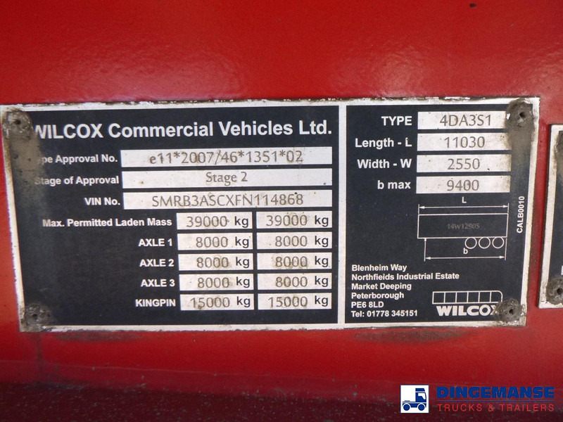 덤프 세미 트레일러 WILCOX Tipper trailer alu 55 m3 + tarpaulin : 사진 14