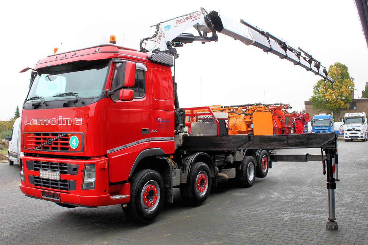 Volvo FM 480 8x2 Pritsche + FASSI F800XP Kran 6x - 드롭사이드/ 플랫베드 트럭, 크레인 트럭 : 사진 3 Volvo FM 480 8x2 Pritsche + FASSI F800XP Kran 6x - 드롭사이드/ 플랫베드 트럭, 크레인 트럭 : 사진 3