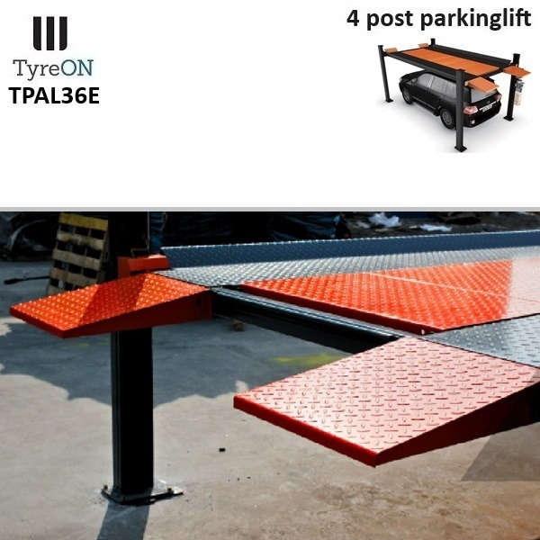 TPAL36E 4 post parking lift- 3.6T - Height 222 cm - 480 cm runways - Electric release - For indoor and outdoor use - 230V - Park 2 vehicles on top of each - 작업장 장비 : 사진 3 TPAL36E 4 post parking lift- 3.6T - Height 222 cm - 480 cm runways - Electric release - For indoor and outdoor use - 230V - Park 2 vehicles on top of each - 작업장 장비 : 사진 3