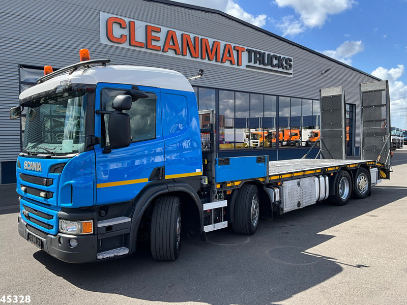 Scania P 410 8x2 Euro 6 Retarder Autotransporter met hydraulische oprijrampen - 자동 운반 장치 트럭 : 사진 1 Scania P 410 8x2 Euro 6 Retarder Autotransporter met hydraulische oprijrampen - 자동 운반 장치 트럭 : 사진 1