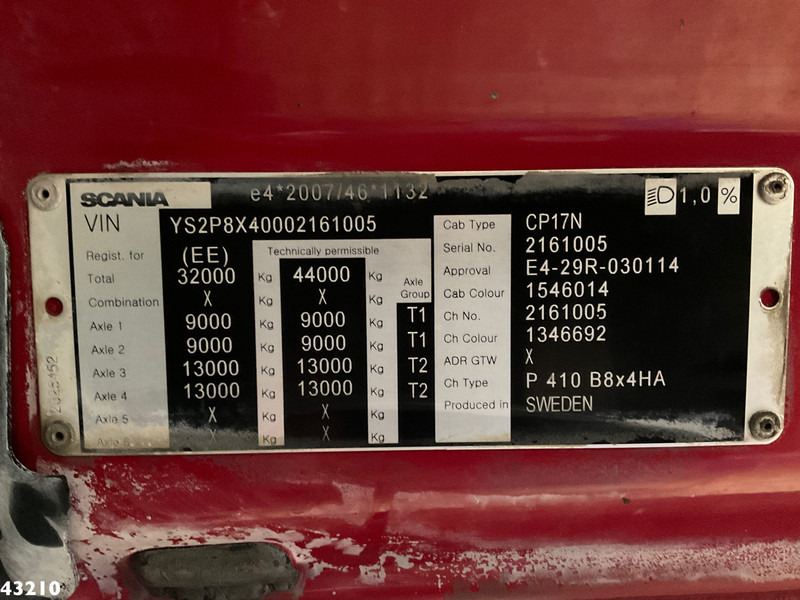 덤프트럭 Scania P 410 8x4 Kipper : 사진 18