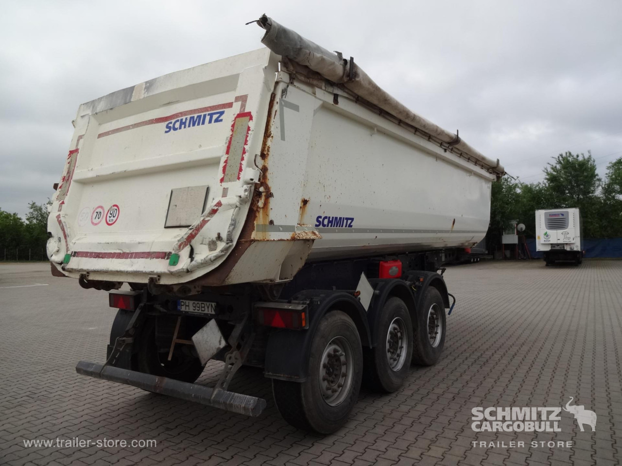 SCHMITZ Tipper Steel half pipe body 28m³ - 덤프 세미 트레일러 : 사진 3 SCHMITZ Tipper Steel half pipe body 28m³ - 덤프 세미 트레일러 : 사진 3