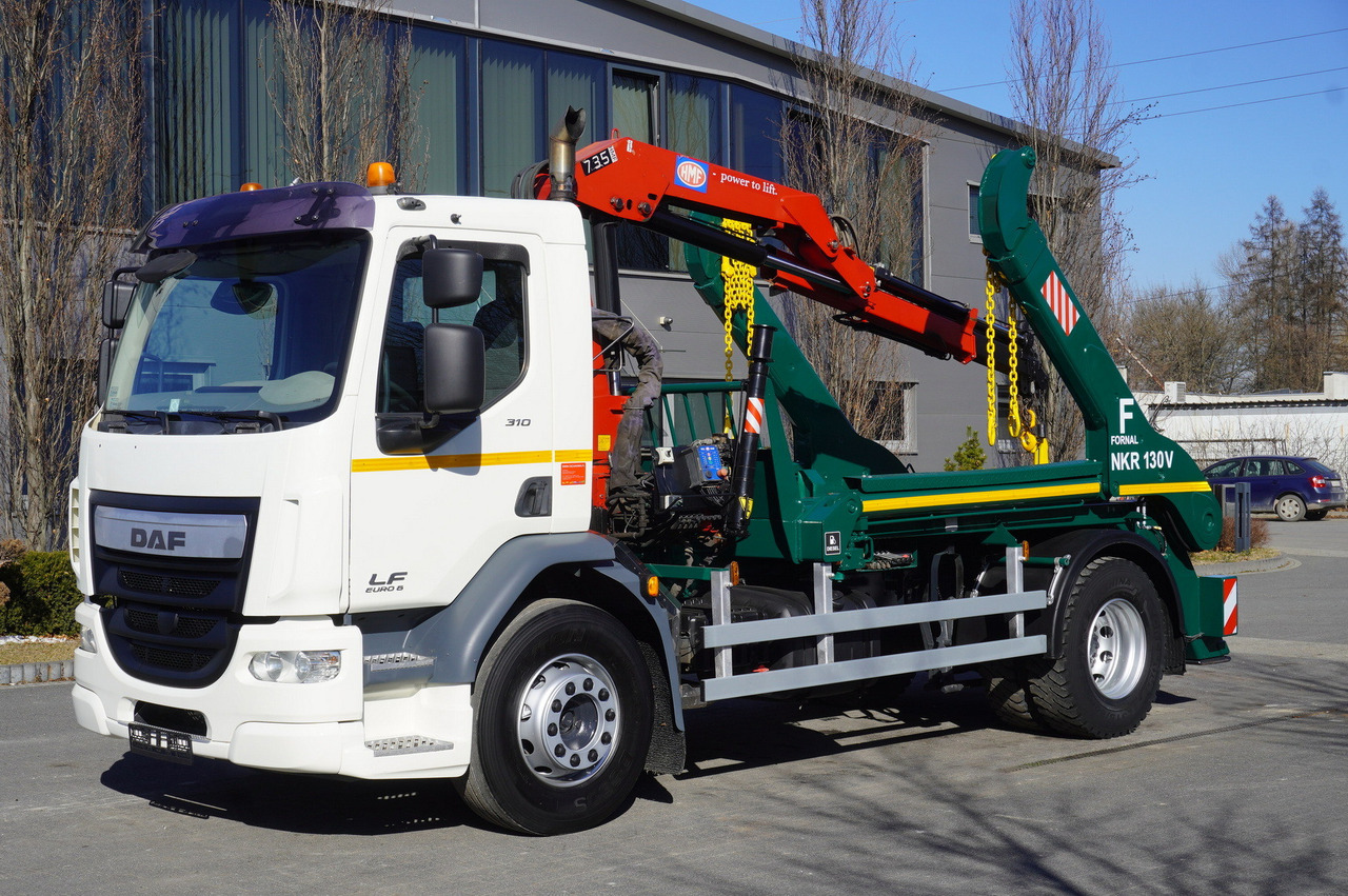 DAF LF 18.310 E6 / Skip loader Fornal NKR 130V / HDS HMF 735 K2 / Manual gearbox - 크레인 트럭 : 사진 1 DAF LF 18.310 E6 / Skip loader Fornal NKR 130V / HDS HMF 735 K2 / Manual gearbox - 크레인 트럭 : 사진 1