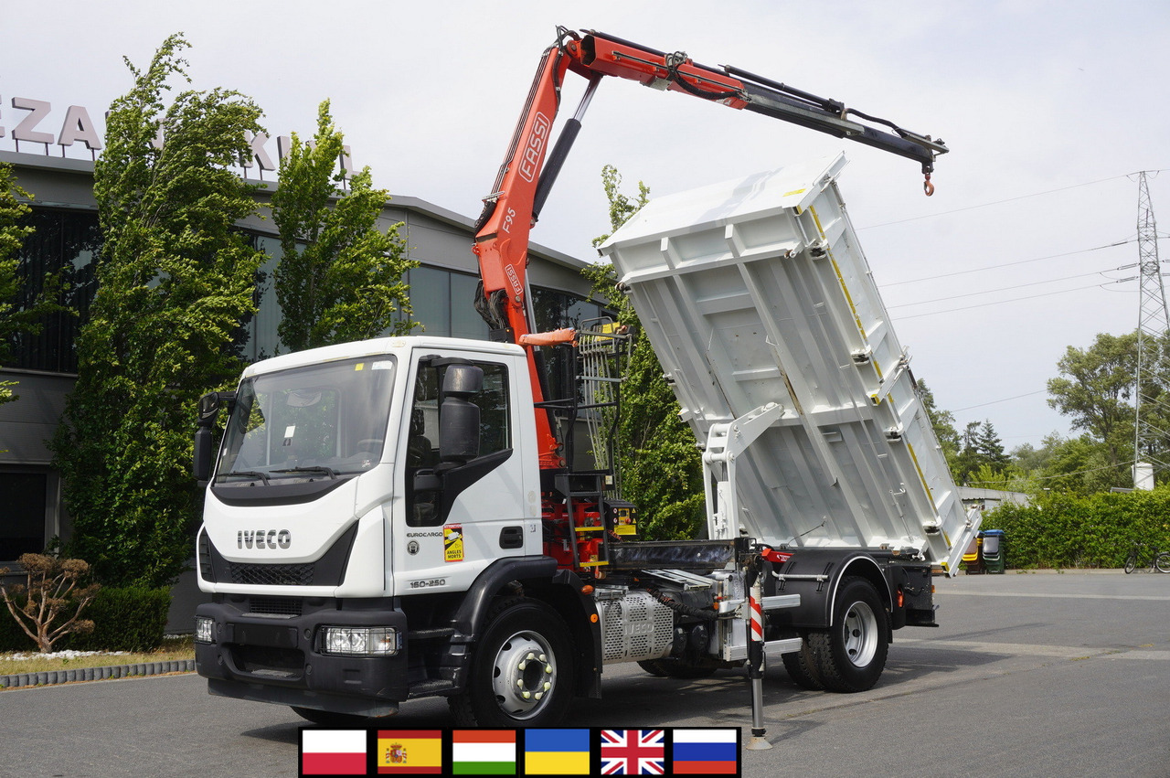 IVECO Eurocargo 160-250 / Fassi F95 crane / 120 tho. km / 3-sided tipper - 덤프트럭, 크레인 트럭 : 사진 1 IVECO Eurocargo 160-250 / Fassi F95 crane / 120 tho. km / 3-sided tipper - 덤프트럭, 크레인 트럭 : 사진 1
