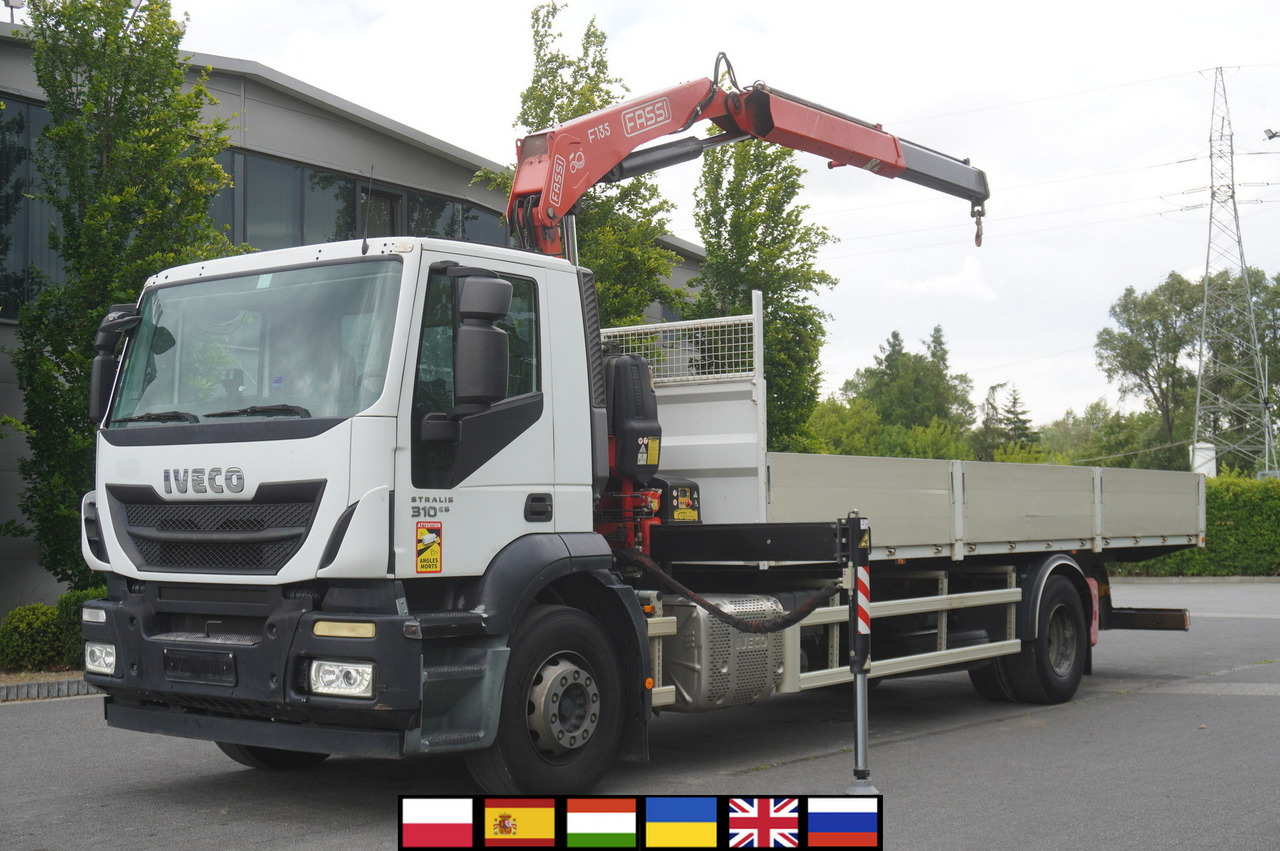 IVECO STRALIS 19.310 E6 / Flatbed 19 EPAL / FASSI F135 / 225 MTH! / 5.7 T - 드롭사이드/ 플랫베드 트럭, 크레인 트럭 : 사진 1 IVECO STRALIS 19.310 E6 / Flatbed 19 EPAL / FASSI F135 / 225 MTH! / 5.7 T - 드롭사이드/ 플랫베드 트럭, 크레인 트럭 : 사진 1