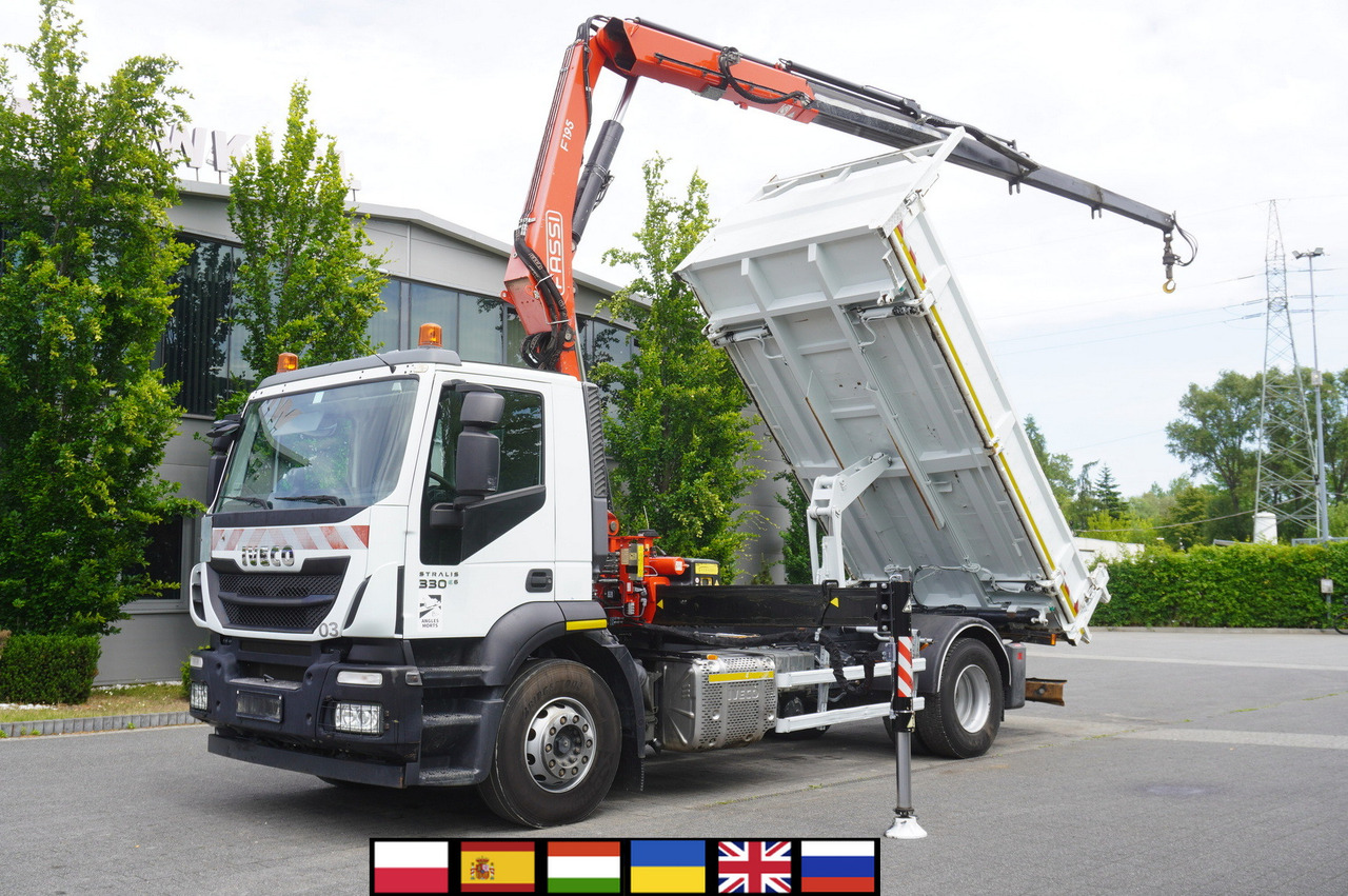 IVECO STRALIS 330 E6 / FASSI 195A 8.5 T / 3-side tipper - 덤프트럭, 크레인 트럭 : 사진 1 IVECO STRALIS 330 E6 / FASSI 195A 8.5 T / 3-side tipper - 덤프트럭, 크레인 트럭 : 사진 1
