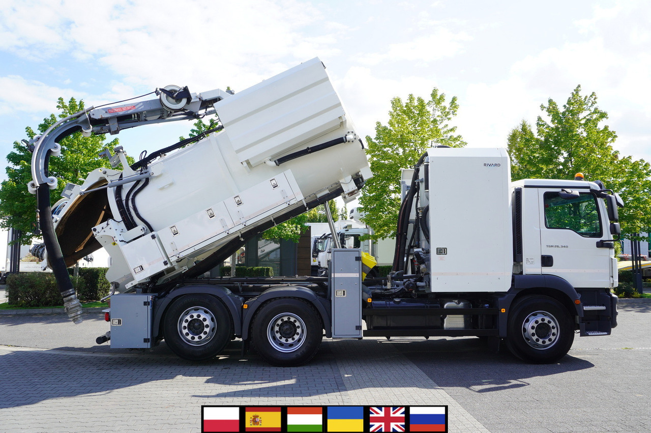MAN TGM 26.340 E6 / RIVARD sewage cleaner 11.8 m3 / 170 tho. km / steered axle - 진공 흡입 트럭 : 사진 1 MAN TGM 26.340 E6 / RIVARD sewage cleaner 11.8 m3 / 170 tho. km / steered axle - 진공 흡입 트럭 : 사진 1