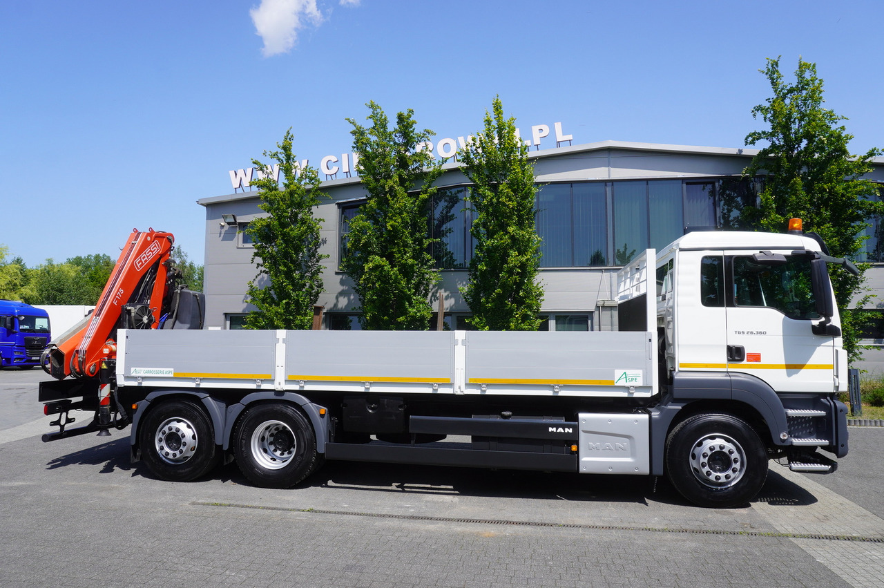MAN TGS 26.360 Flatbed / Fassi F175 7.7 T / steered 3rd axle - 크레인 트럭 : 사진 3 MAN TGS 26.360 Flatbed / Fassi F175 7.7 T / steered 3rd axle - 크레인 트럭 : 사진 3