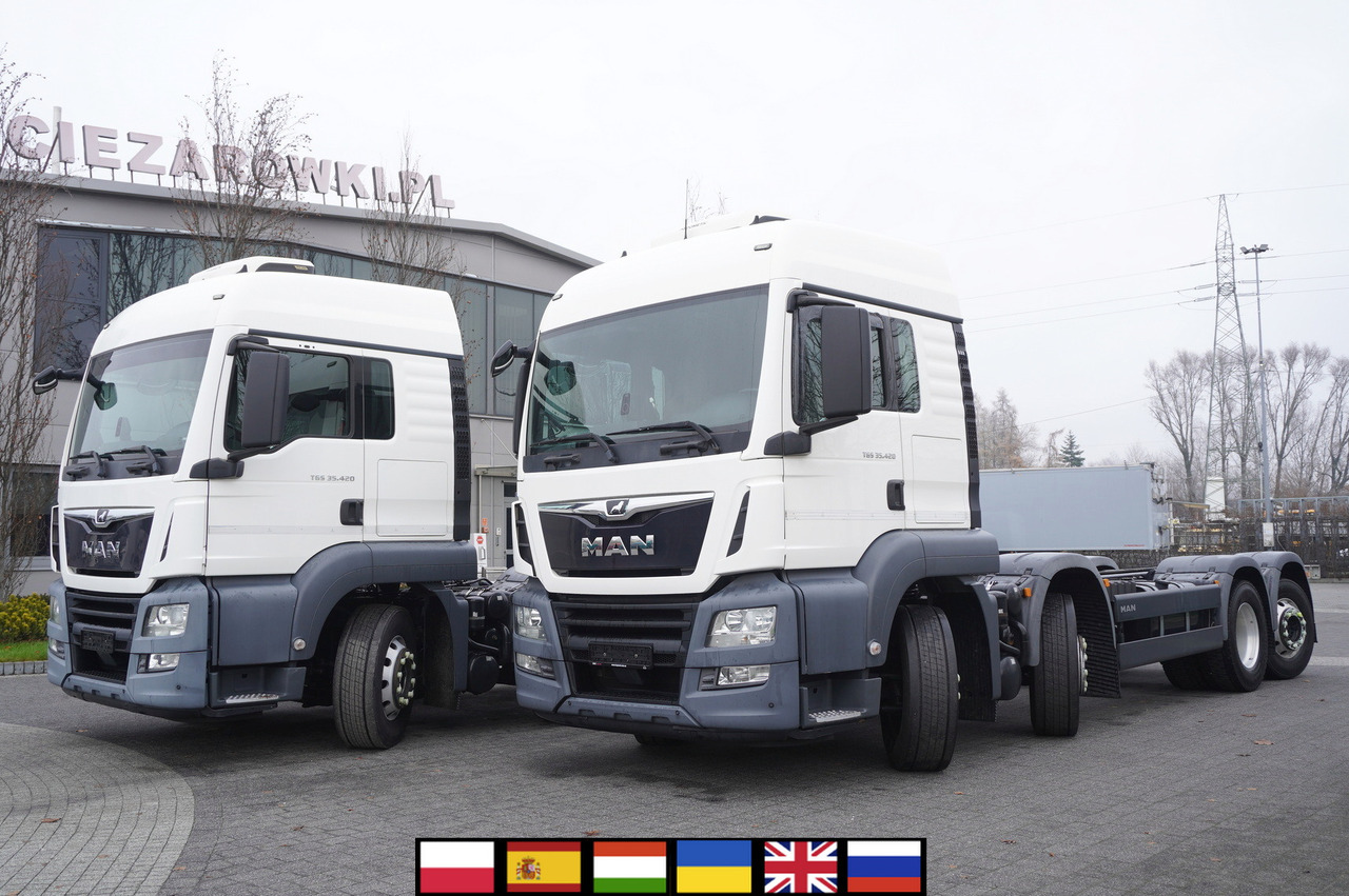 MAN TGS 35.420 8×2 / Chassis 6.4 m / 3 steered axles / 2 units - 캡 새시 트럭 : 사진 1 MAN TGS 35.420 8×2 / Chassis 6.4 m / 3 steered axles / 2 units - 캡 새시 트럭 : 사진 1