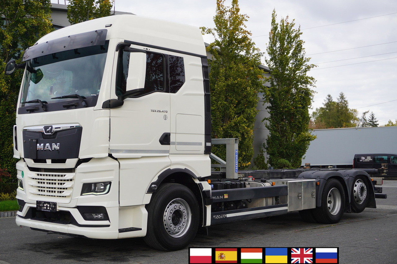 MAN TGX 26.470 6x2 COINTAINERKIPPER HYVA HIRMSCHLING / 200 tho. km! - 컨테이너 운반 장치/ 스와프 보디 트럭 : 사진 1 MAN TGX 26.470 6x2 COINTAINERKIPPER HYVA HIRMSCHLING / 200 tho. km! - 컨테이너 운반 장치/ 스와프 보디 트럭 : 사진 1