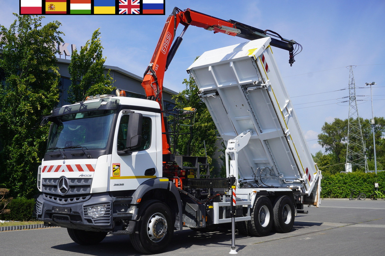 MERCEDES-BENZ AROCS 2636 / Fassi F155A.0.22 crane 6t / 120 tho. km / 3-sided dump truck / 2 x Bordmatic - 덤프트럭, 크레인 트럭 : 사진 1 MERCEDES-BENZ AROCS 2636 / Fassi F155A.0.22 crane 6t / 120 tho. km / 3-sided dump truck / 2 x Bordmatic - 덤프트럭, 크레인 트럭 : 사진 1