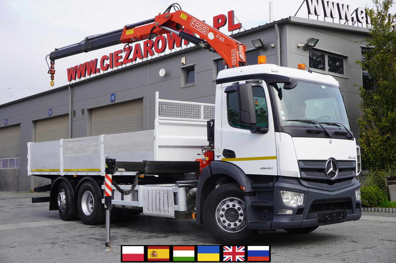 MERCEDES-BENZ Antos 2540 / Flatbed 15 EPAL / Fassi F165 / 6.1 t / 8 m reach / remote control / rotator / 1600 MTH / steered axle - 크레인 트럭 : 사진 1 MERCEDES-BENZ Antos 2540 / Flatbed 15 EPAL / Fassi F165 / 6.1 t / 8 m reach / remote control / rotator / 1600 MTH / steered axle - 크레인 트럭 : 사진 1