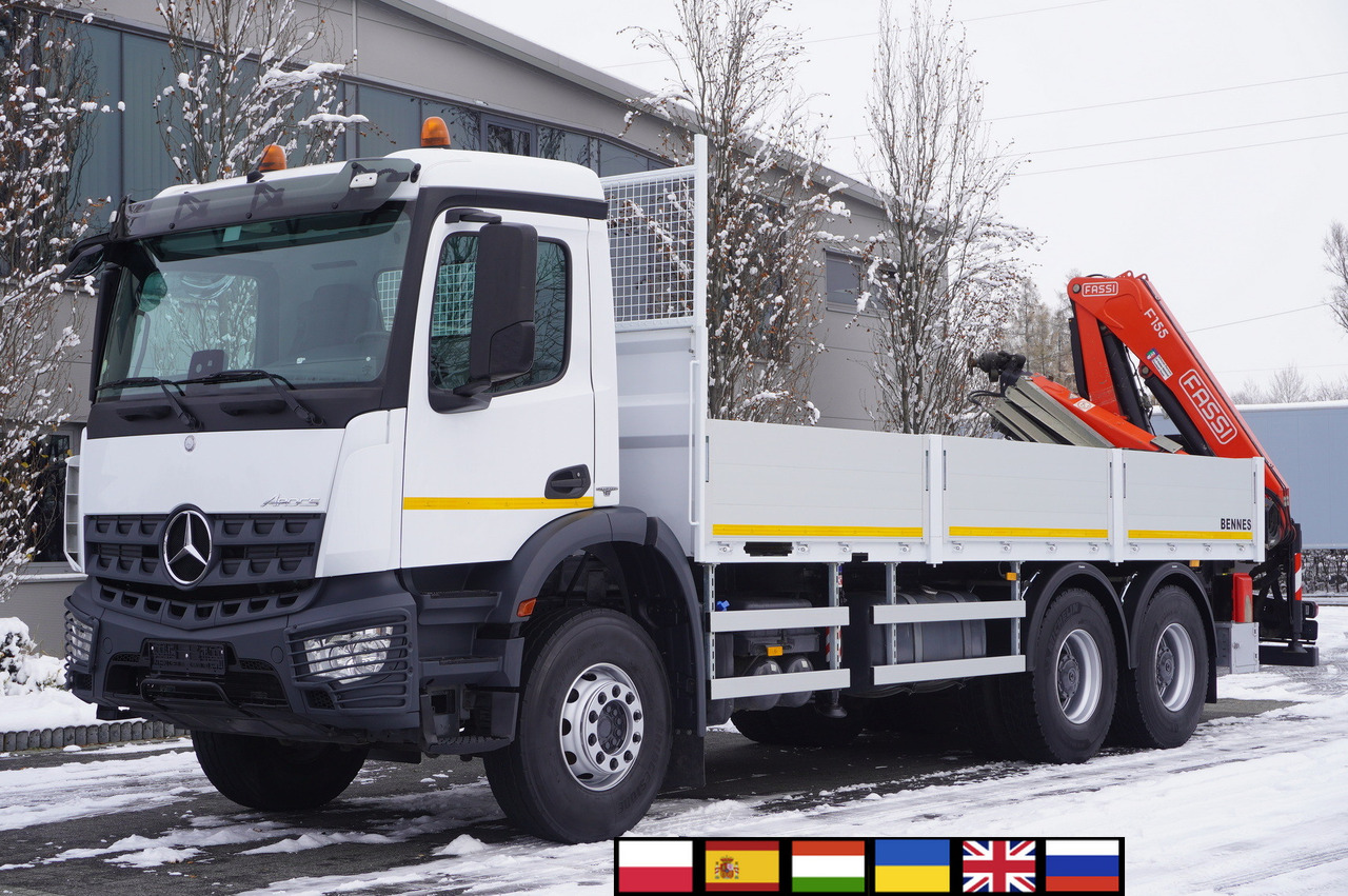 MERCEDES-BENZ Arocs 2633 flatbed truck / Crane FASSI F155A.0.23 / REMOTE CONTROL / 230,000 km - 크레인 트럭 : 사진 1 MERCEDES-BENZ Arocs 2633 flatbed truck / Crane FASSI F155A.0.23 / REMOTE CONTROL / 230,000 km - 크레인 트럭 : 사진 1