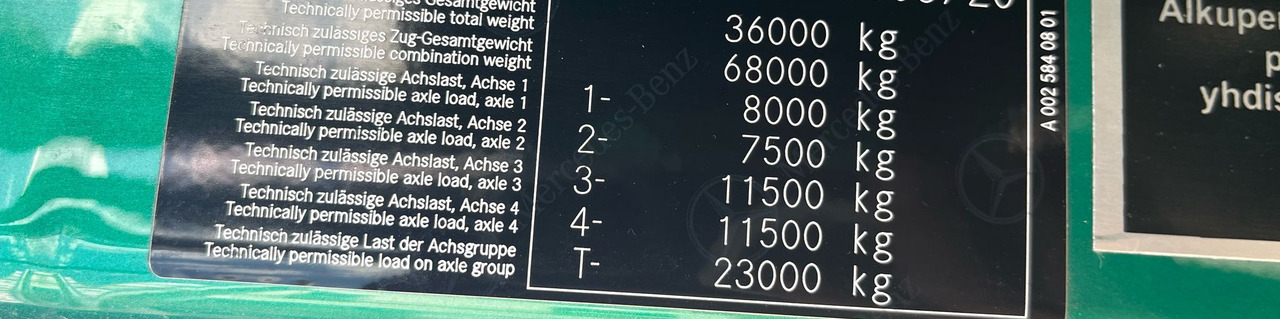 Mercedes-Benz Arocs 3563 8 × 4 / 630 HP / steered axle / Logging superstructure - 크레인 트럭 : 사진 2 Mercedes-Benz Arocs 3563 8 × 4 / 630 HP / steered axle / Logging superstructure - 크레인 트럭 : 사진 2