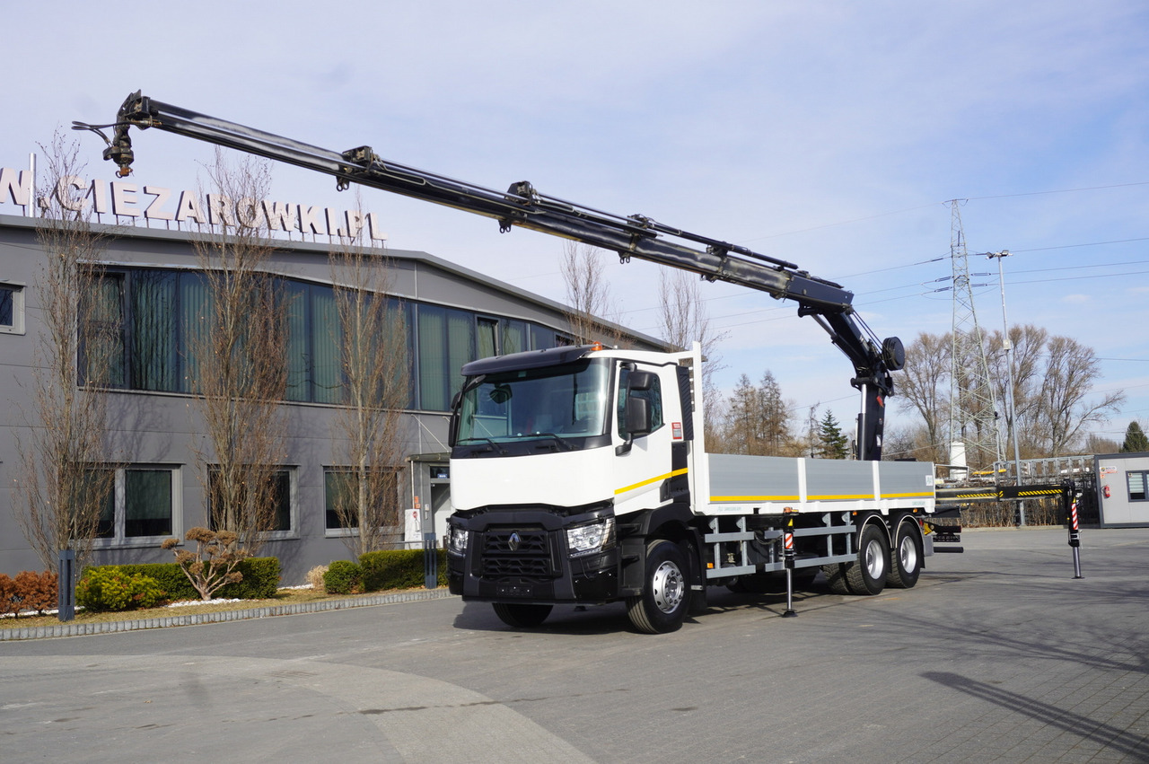 RENAULT C430 / HIAB 244 EP-5 HIDUO crane 8400 kg 15 m / Platform with stanchions - 임업용 트레일러 : 사진 1 RENAULT C430 / HIAB 244 EP-5 HIDUO crane 8400 kg 15 m / Platform with stanchions - 임업용 트레일러 : 사진 1