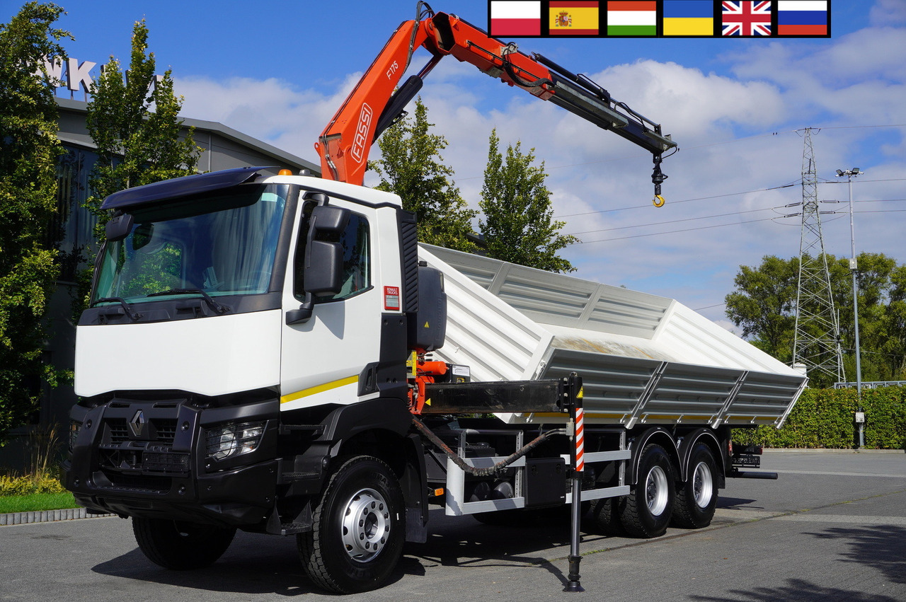 RENAULT K380 6×4 / FASSI F175 crane 7.85 t / 120 thousand km! / 2-sided tipper - 크레인 트럭 : 사진 1 RENAULT K380 6×4 / FASSI F175 crane 7.85 t / 120 thousand km! / 2-sided tipper - 크레인 트럭 : 사진 1
