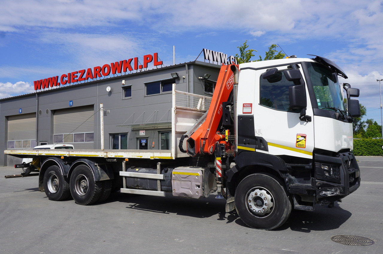 RENAULT K380 6x4 / FASSI F175 crane 7.85 t / 120 thousand km! - 드롭사이드/ 플랫베드 트럭, 크레인 트럭 : 사진 4 RENAULT K380 6x4 / FASSI F175 crane 7.85 t / 120 thousand km! - 드롭사이드/ 플랫베드 트럭, 크레인 트럭 : 사진 4