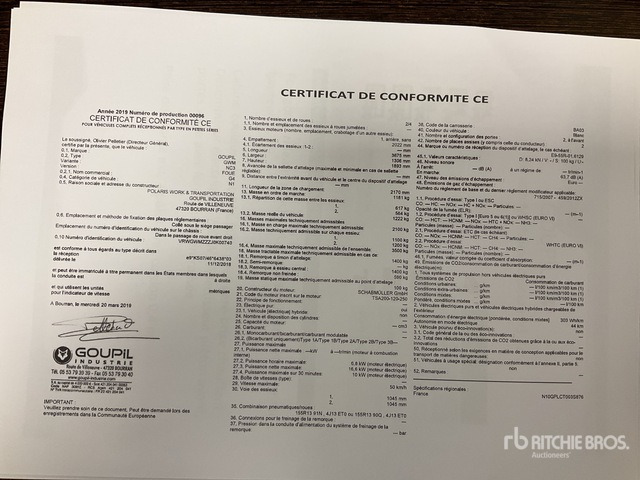 2019 Goupil G4M Electric Utility Vehicle - 지자체/ 특수 차량 : 사진 2 2019 Goupil G4M Electric Utility Vehicle - 지자체/ 특수 차량 : 사진 2