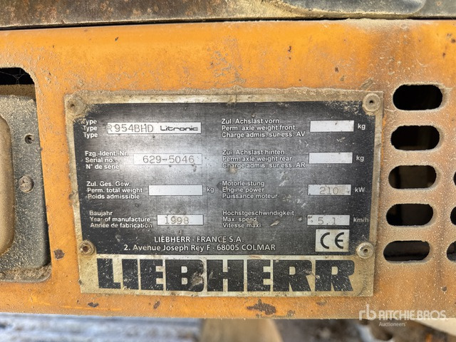1998 Liebherr R954B HD Litronic Pelle Sur Chenilles Tracked Excavator - 크롤러 굴삭기 : 사진 1 1998 Liebherr R954B HD Litronic Pelle Sur Chenilles Tracked Excavator - 크롤러 굴삭기 : 사진 1