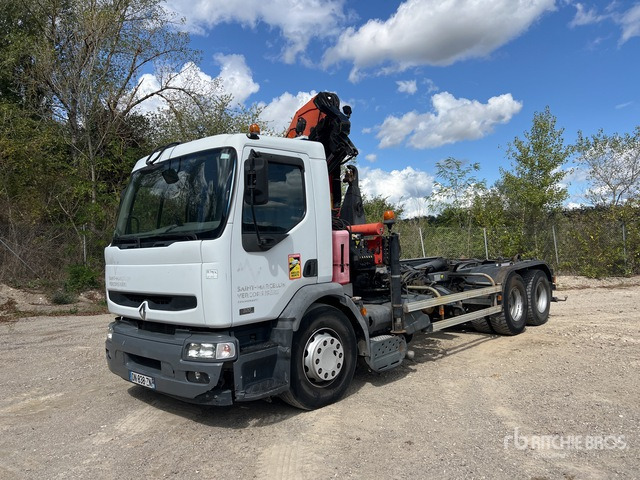 2006 Renault Premium 320DdCi 6x2 Camion Ampliroll Avec Grue ... Roll-Off Truck - 후크 리프트 트럭 : 사진 1 2006 Renault Premium 320DdCi 6x2 Camion Ampliroll Avec Grue ... Roll-Off Truck - 후크 리프트 트럭 : 사진 1