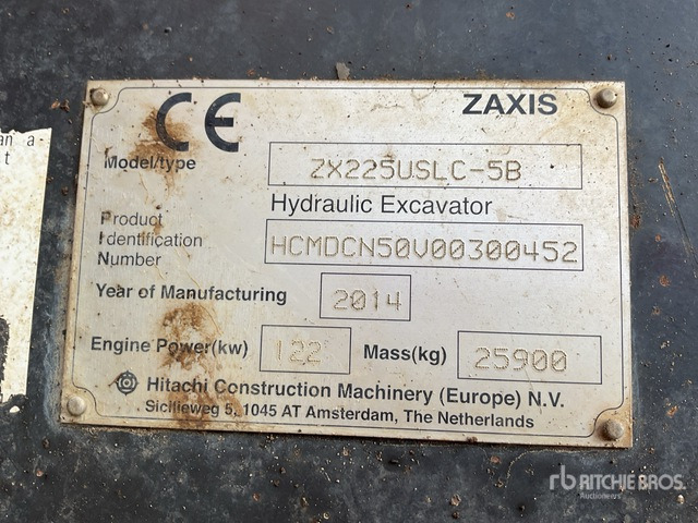 2014 Hitachi ZX225USLC-5 Long Reach Tracked Excavator - 크롤러 굴삭기 : 사진 2 2014 Hitachi ZX225USLC-5 Long Reach Tracked Excavator - 크롤러 굴삭기 : 사진 2
