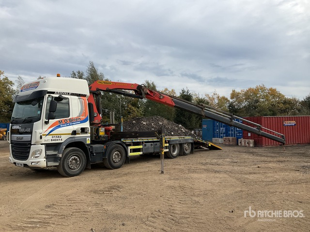 2017 DAF 8x2 Twin-Steer Sleeper Flatbed Truck with Crane - 드롭사이드/ 플랫베드 트럭, 크레인 트럭 : 사진 1 2017 DAF 8x2 Twin-Steer Sleeper Flatbed Truck with Crane - 드롭사이드/ 플랫베드 트럭, 크레인 트럭 : 사진 1