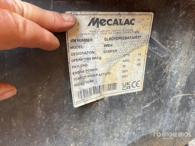 2021 Mecalac 6MDX Cabbed 6 Ton Dumper - 덤프 : 사진 1 2021 Mecalac 6MDX Cabbed 6 Ton Dumper - 덤프 : 사진 1