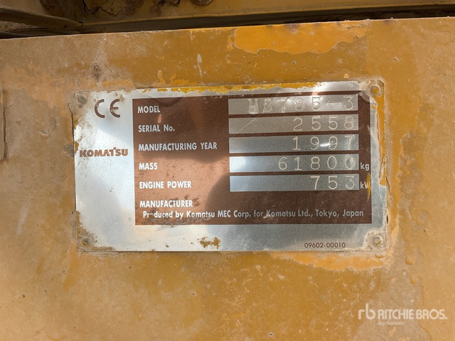 1997 Komatsu HD785-3 Haul Truck - 리지드 덤프/ 바위 트럭 : 사진 5 1997 Komatsu HD785-3 Haul Truck - 리지드 덤프/ 바위 트럭 : 사진 5