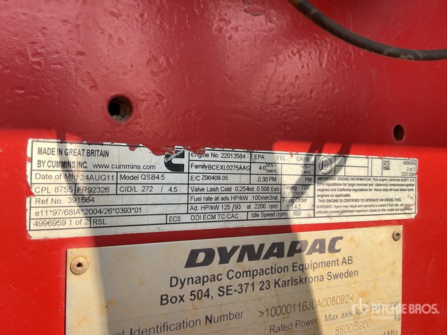 2011 Dynapac CA302PD Smooth Drum Compactor - 압축기 : 사진 5 2011 Dynapac CA302PD Smooth Drum Compactor - 압축기 : 사진 5