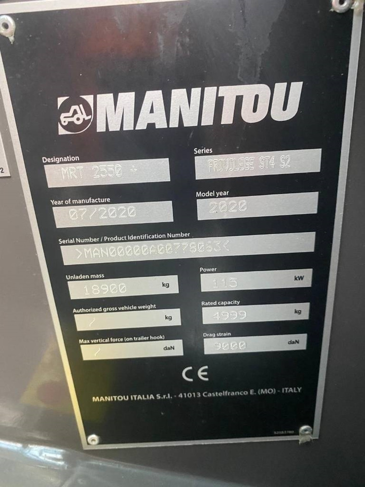 텔레스코픽 핸들러 Manitou MRT2550 : 사진 33 텔레스코픽 핸들러 Manitou MRT2550 : 사진 33