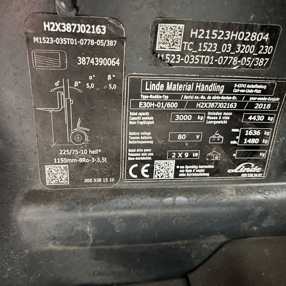 전기 지게차 Linde E30/600H (387) : 사진 10 전기 지게차 Linde E30/600H (387) : 사진 10