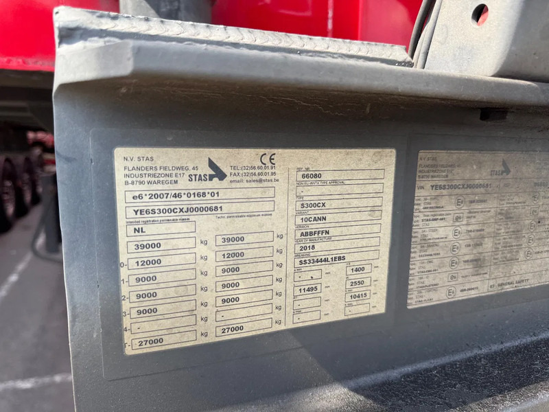 덤프 세미 트레일러 Stas S300CX 58m3 Alcoa SAF Klep Deuren combi top condition 6340kg : 사진 17