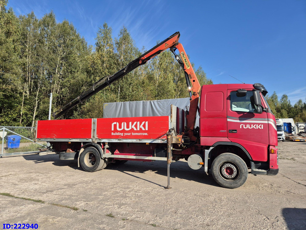 VOLVO FH12 420HP + Crane Palfinger PK9501 - 드롭사이드/ 플랫베드 트럭 : 사진 4 VOLVO FH12 420HP + Crane Palfinger PK9501 - 드롭사이드/ 플랫베드 트럭 : 사진 4