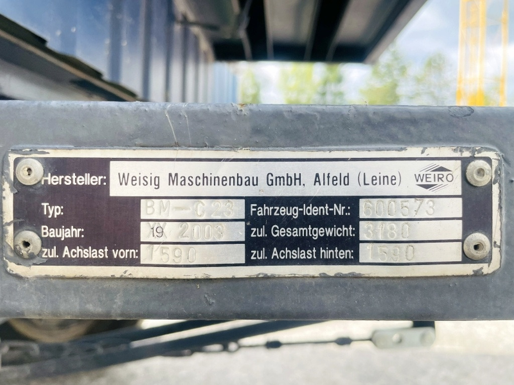 Diverses WEIRO BM-C23 BAUWAGEN (4070) - 건설 컨테이너, 트레일러 : 사진 3 Diverses WEIRO BM-C23 BAUWAGEN (4070) - 건설 컨테이너, 트레일러 : 사진 3