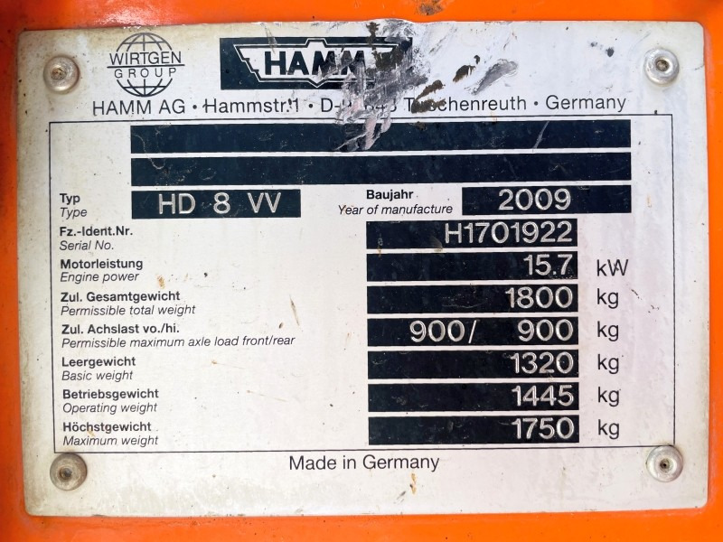 Hamm HD8 VV (3821) - 로드 롤러 : 사진 3 Hamm HD8 VV (3821) - 로드 롤러 : 사진 3