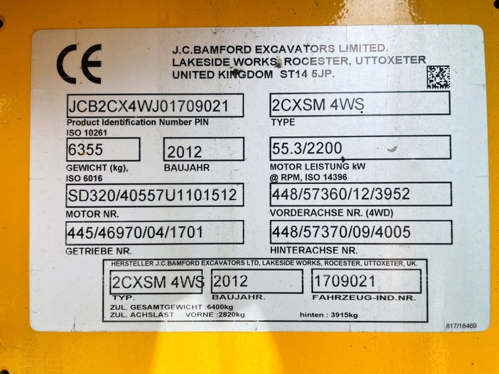 JCB 2CX SM 4WS (4003) - 백호 로더 : 사진 3 JCB 2CX SM 4WS (4003) - 백호 로더 : 사진 3