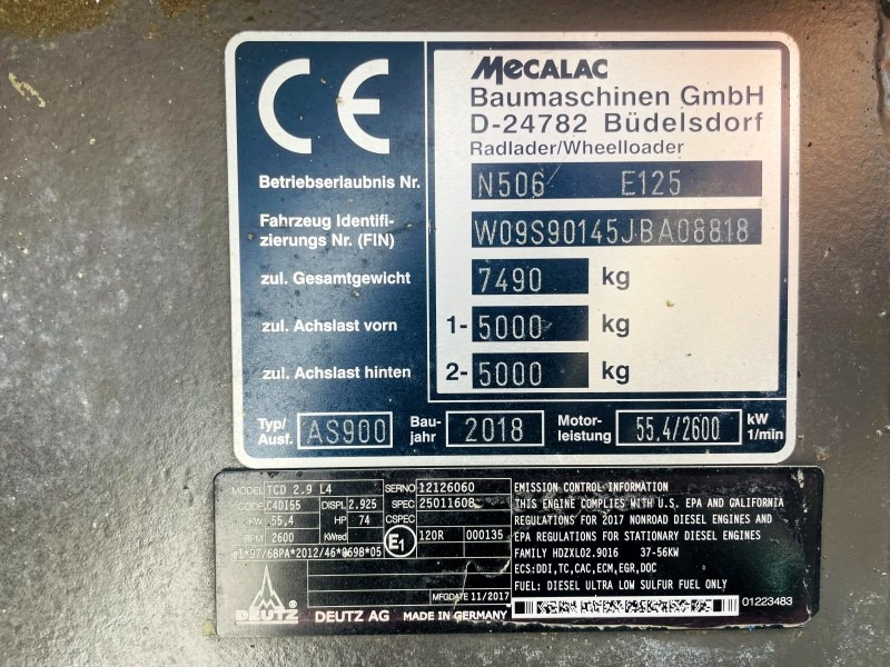 Mecalac AS900 (3791) - 휠 로더 : 사진 4 Mecalac AS900 (3791) - 휠 로더 : 사진 4