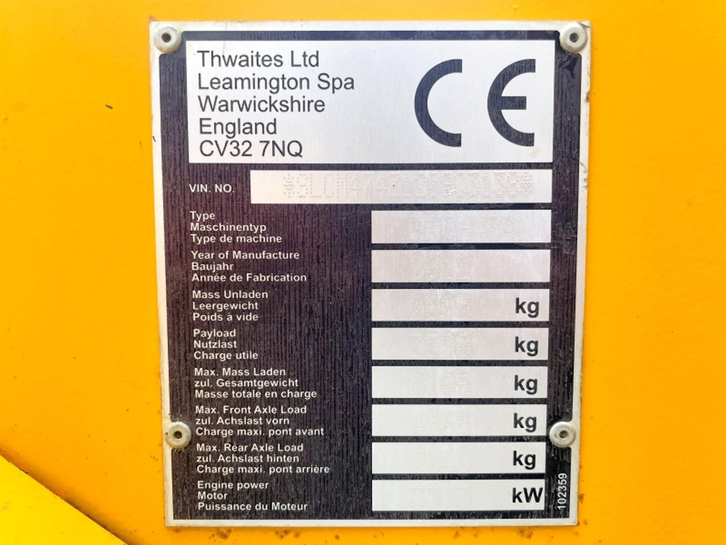 Thwaites Mach 474 (3999) - 미니 덤프 : 사진 3 Thwaites Mach 474 (3999) - 미니 덤프 : 사진 3