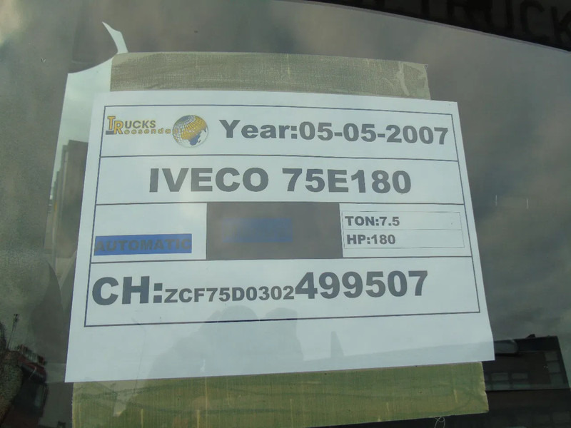 Iveco EuroCargo 180 IVECO EURO CARGO 75 E 180 GLASWAGEN - 박스 트럭 : 사진 5 Iveco EuroCargo 180 IVECO EURO CARGO 75 E 180 GLASWAGEN - 박스 트럭 : 사진 5
