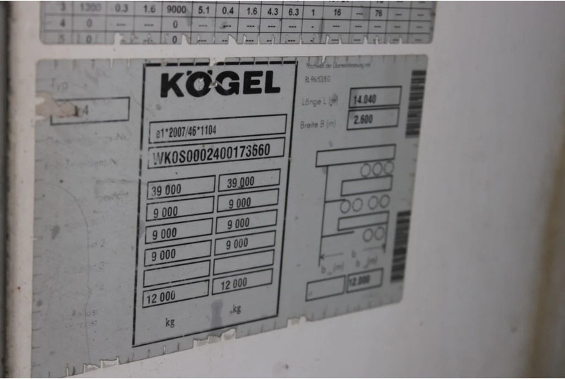냉동 세미 트레일러 Kögel CARRIER VECTOR 1950 + 2.67 + ATP : 사진 9