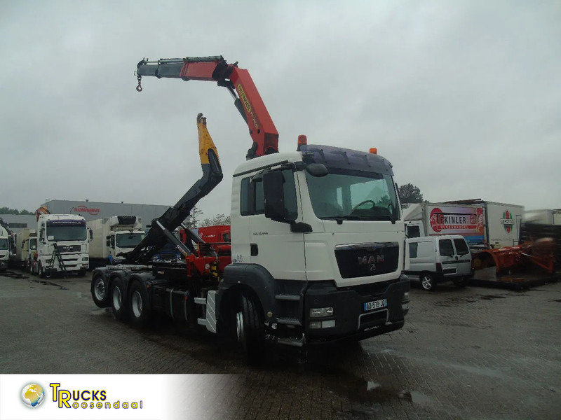 MAN TGS 35.440 + PALFINGER 24500 + 8X4 + EURO 5 + REMOTE - 후크 리프트 트럭, 크레인 트럭 : 사진 1 MAN TGS 35.440 + PALFINGER 24500 + 8X4 + EURO 5 + REMOTE - 후크 리프트 트럭, 크레인 트럭 : 사진 1