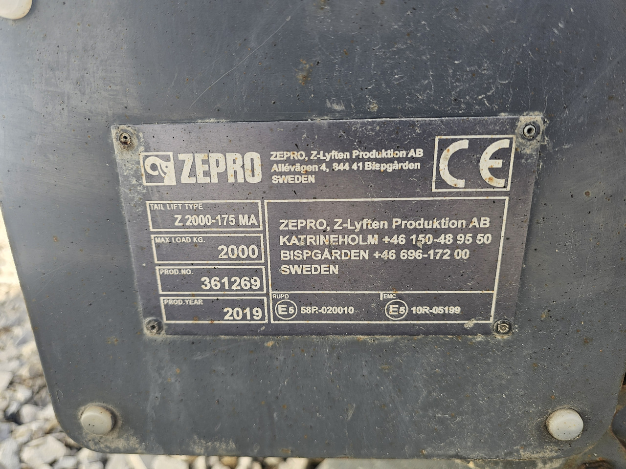 테일 리프트 ZEPRO Z 2000-175 MA / 2019 / 2000kg : 사진 7 테일 리프트 ZEPRO Z 2000-175 MA / 2019 / 2000kg : 사진 7