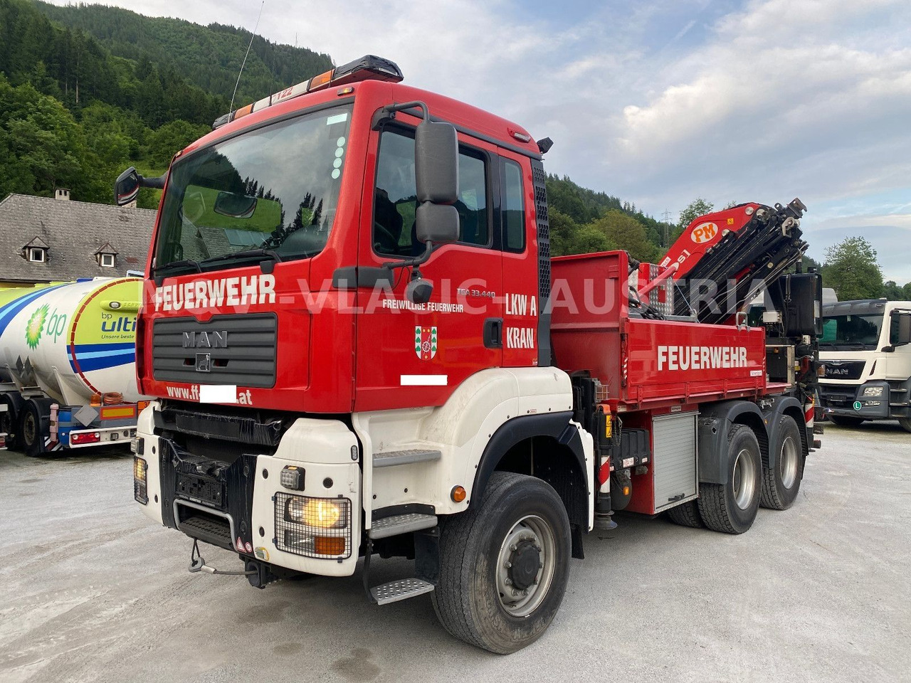 MAN 33.440 6x6 KRAN PM27 und Frontseilwinde 60lm - 드롭사이드/ 플랫베드 트럭, 크레인 트럭 : 사진 1 MAN 33.440 6x6 KRAN PM27 und Frontseilwinde 60lm - 드롭사이드/ 플랫베드 트럭, 크레인 트럭 : 사진 1