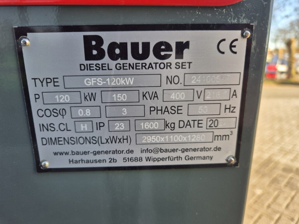 BAUER GFS-120 kW diesel generator - 발전기 세트 : 사진 4 BAUER GFS-120 kW diesel generator - 발전기 세트 : 사진 4