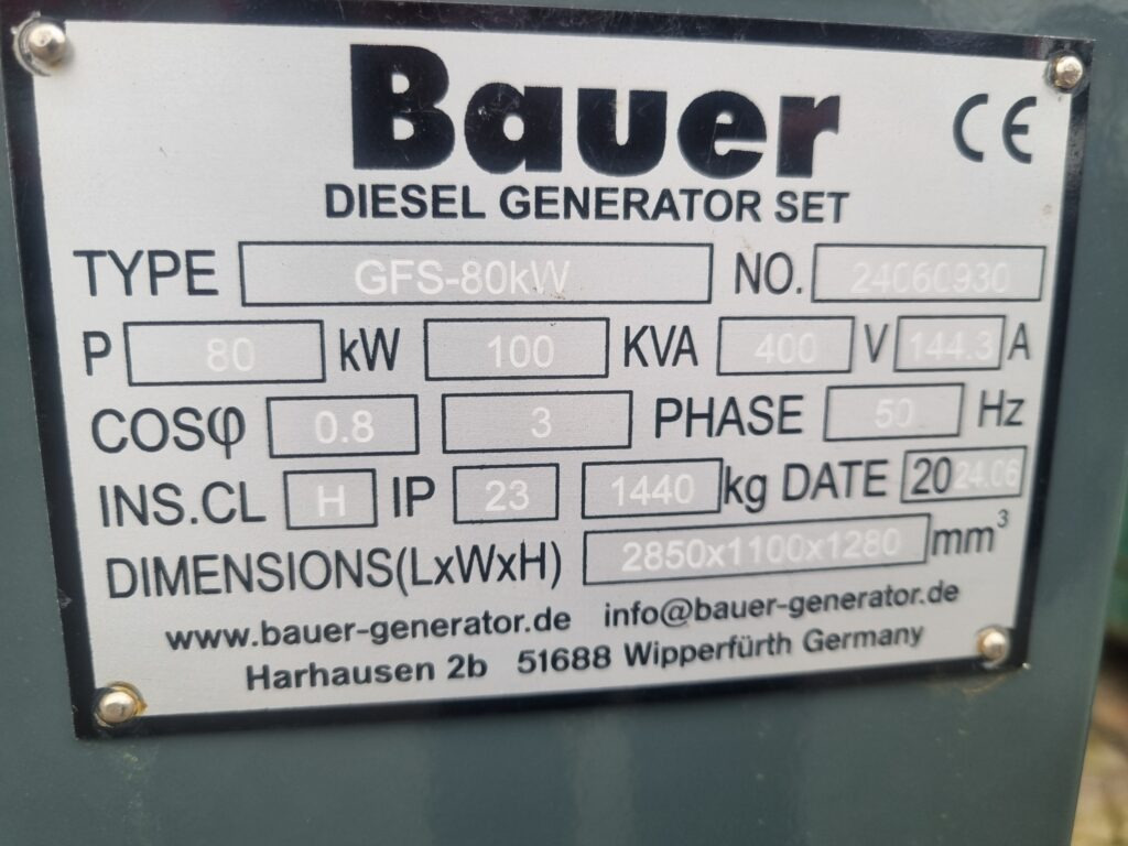 BAUER GFS-80 kW diesel generator - 발전기 세트 : 사진 4 BAUER GFS-80 kW diesel generator - 발전기 세트 : 사진 4