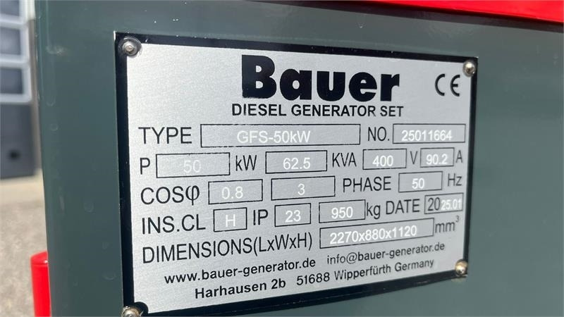 Bauer GFS-50 ATS, 50 kW/62,5 kVA - 발전기 세트 : 사진 4 Bauer GFS-50 ATS, 50 kW/62,5 kVA - 발전기 세트 : 사진 4