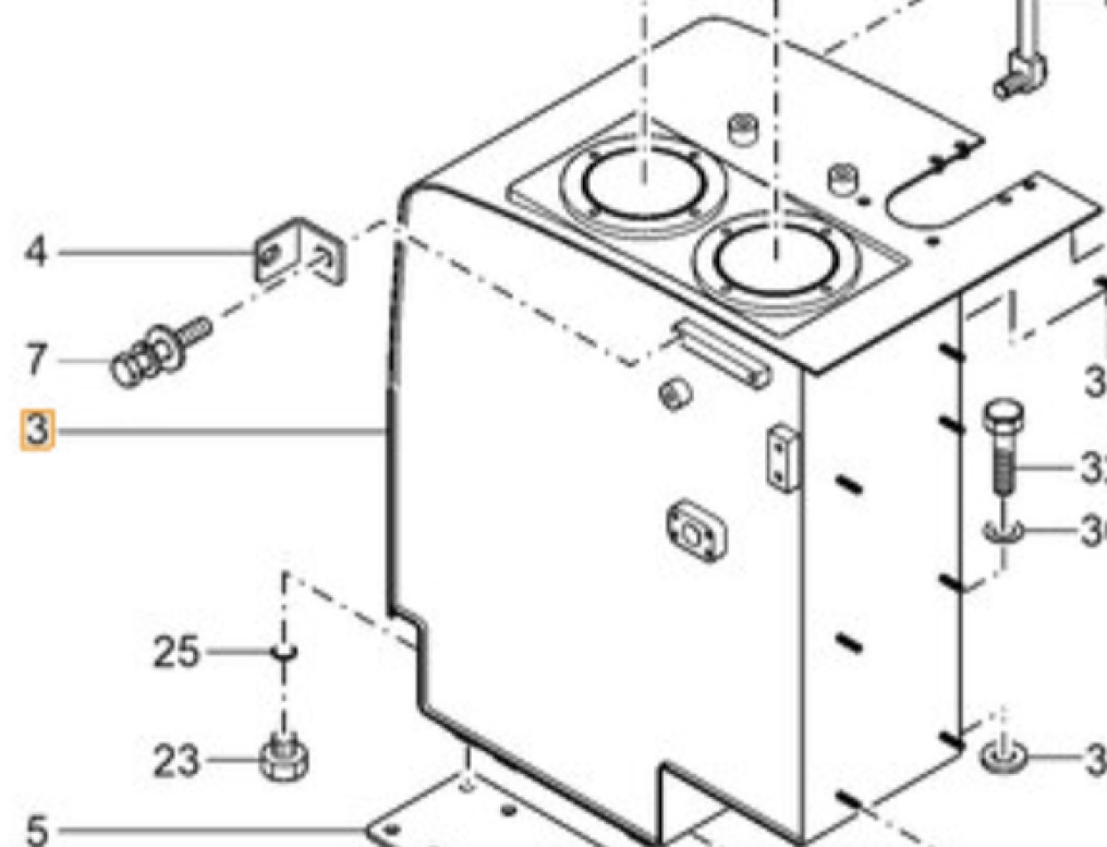 Case 3LM9-07010 - 유압 탱크 건설기계 용 : 사진 1 Case 3LM9-07010 - 유압 탱크 건설기계 용 : 사진 1