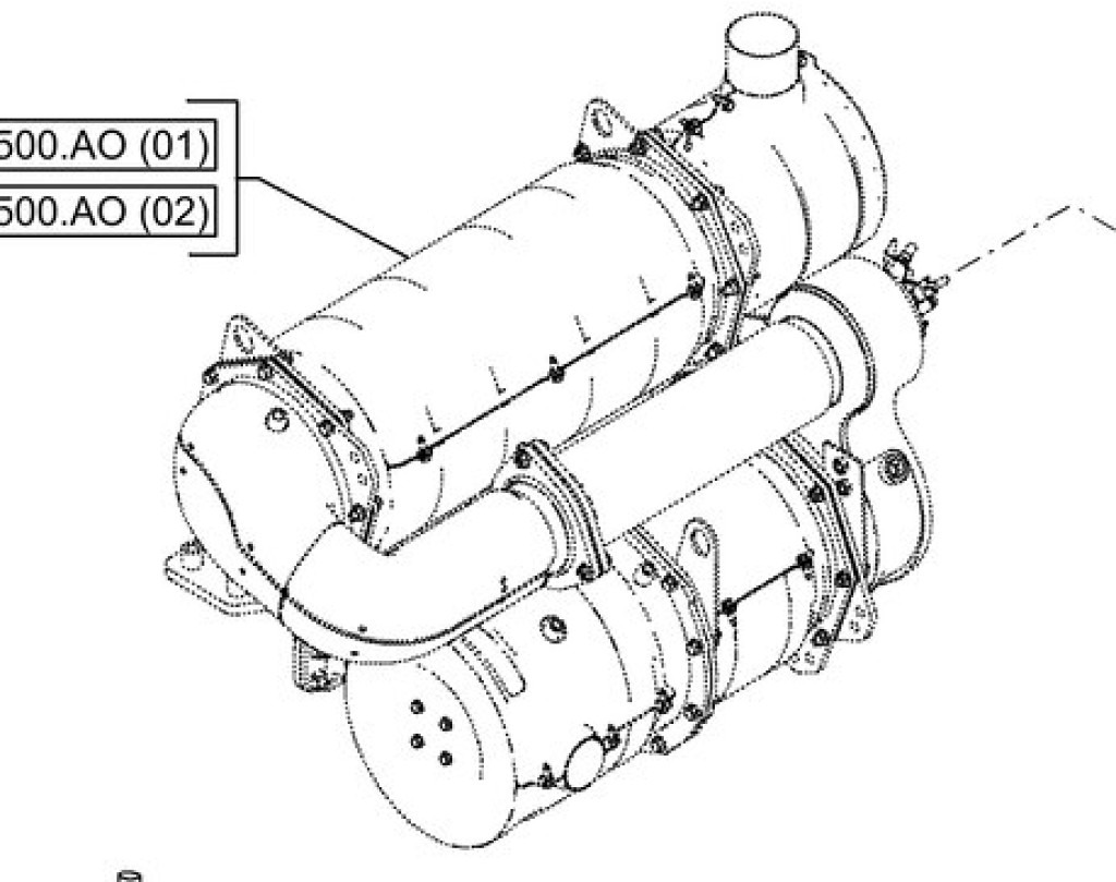 Case 48108098 - KBH16600 - 머플러 건설기계 용 : 사진 1 Case 48108098 - KBH16600 - 머플러 건설기계 용 : 사진 1